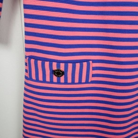 LILLY PULITZER Women's Charlene Striped Dress Faux Pockets 3/4th Sleeve XS - Picture 6 of 12
